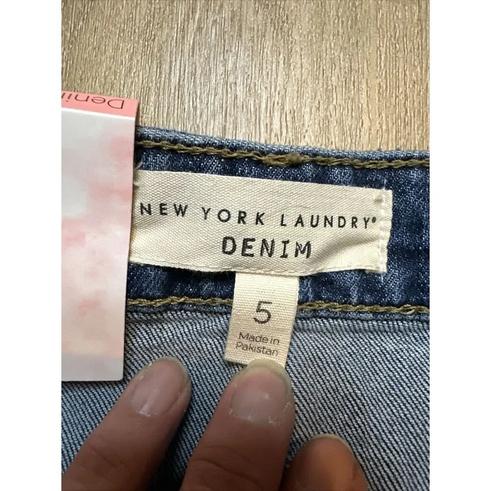 N.Y.L. Denim Shorts Junior Women Cut Off Blue Denim NEW Stretch‎